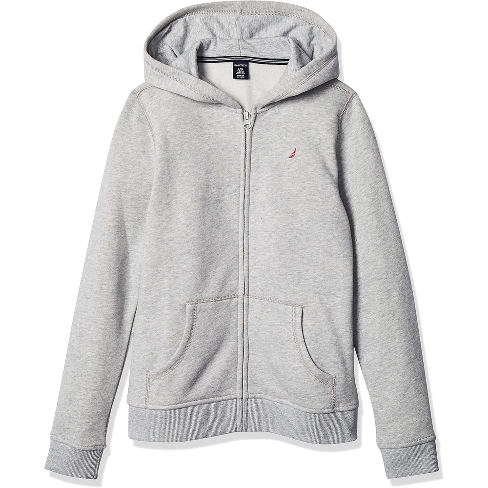 image:imageNautica girls Fleece Fullzip Hoodie SweatshirtGrey Heather