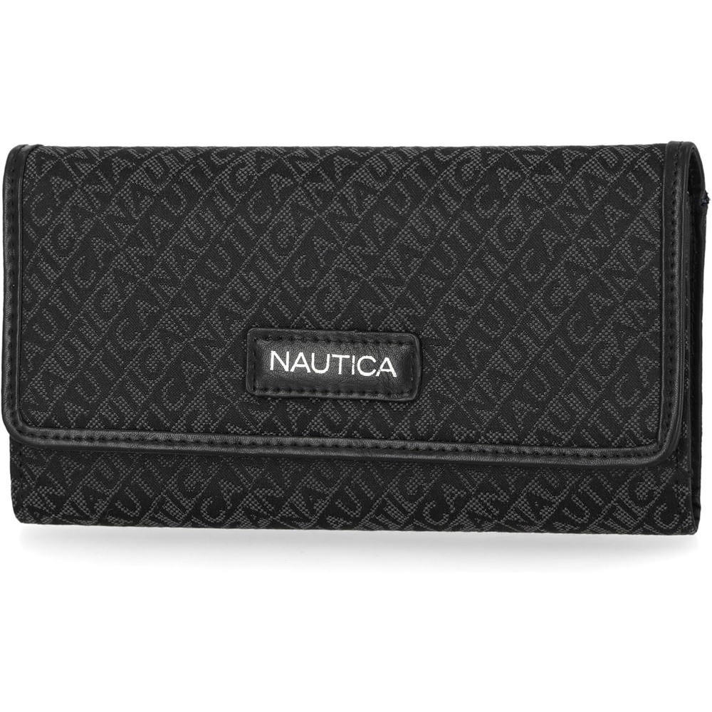 image:imageNautica womens The Perfect Carry All Money Manager Wallet Organizer with RFID Blocking Wallet The Perfect Carry AllBlack Jacquard
