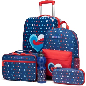 NAUTICA Kids Luggage – 18″ Airline Approved Rolling Hardside Upright Carry-on Suitcase with Wheels (Pirate Ahoy)(Nautica Peace | 5pc School Set)