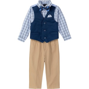 Nautica Baby Boys 4-piece Suit Set with Dress Shirt, Vest, Pants, and Tie(Flag Blue)