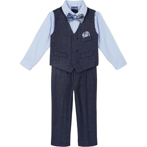 Nautica Baby Boys 4-piece Suit Set with Dress Shirt, Vest, Pants, and Tie(Tanzanite)