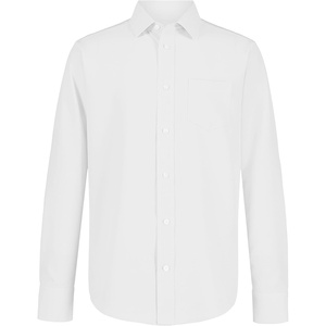 Nautica Big Boys’ School Uniform Long Sleeve Performance Oxford Button-Down Shirt(White)