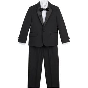 Nautica Boys’ 4-Piece Tuxedo Suit Set with Jacket, Pants, Dress Shirt & Bow Tie for Weddings & Special Occasions(Black Tuxedo)