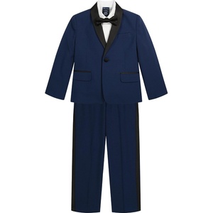 Nautica Boys’ 4-Piece Tuxedo Suit Set with Jacket, Pants, Dress Shirt & Bow Tie for Weddings & Special Occasions(Blue Tuxedo)