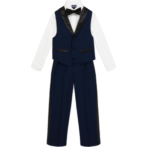 Nautica Boys’ 4-piece Formal Suit Set with Vest, Pants, Collared Dress Shirt, and Tie(Bright Blue Tuxedo)