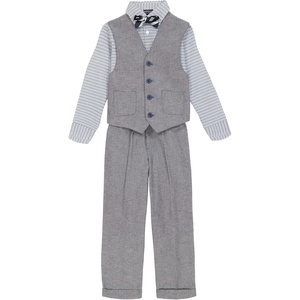 Nautica Boys’ 4-piece Formal Suit Set with Vest, Pants, Collared Dress Shirt, and Tie(Tanzanite)