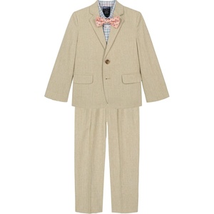 Nautica Boys’ 4-piece Suit Set with Dress Shirt, Tie, Jacket, and Pants(Khaki)