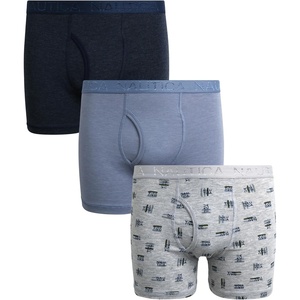 Nautica Boys Boxer Briefs – 3/6 Pack Comfort Stretch Cotton Kids Underwear Boxers for Boys with Contour Pouch (Sizes: 6-18)(Heather Icon/Dusk Heather/Navy Heather-3pk)