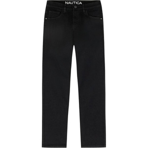 Nautica Boys’ Classic Fit Straight Leg Denim Jeans, 5-Pocket Style, Zipper Fly & Button Closure(Black)