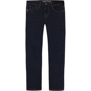 Nautica Boys’ Classic Fit Straight Leg Denim Jeans, 5-Pocket Style, Zipper Fly & Button Closure(Navy Rinse)