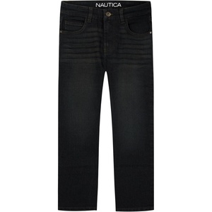 Nautica Boys’ Classic Fit Straight Leg Denim Jeans, 5-Pocket Style, Zipper Fly & Button Closure(Reservoir)