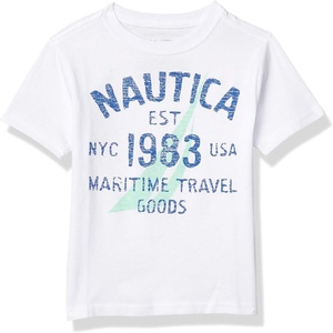 Nautica Boys Legacy Short Sleeve Crew Neck T-Shirt(White Ron Da07)