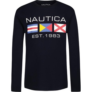 Nautica Boys’ Long Sleeve Screen Print Graphic T-Shirt(Icon Sport Navy)