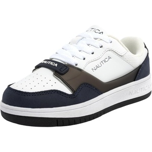 Nautica Boys Low-Top Sneakers, Basketball Tennis Shoes for Kids, Outdoor School Running Shoes – Sizes for Big Kid/Little Kid(Navy White Black)