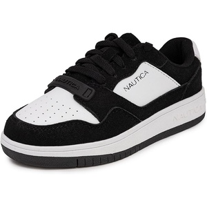 Nautica Boys Low-Top Sneakers, Basketball Tennis Shoes for Kids, Outdoor School Running Shoes – Sizes for Big Kid/Little Kid(Panda Black)