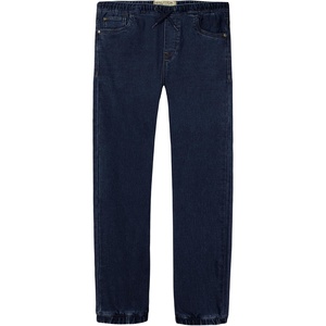 Nautica Boys’ Pull-on Stretch Denim Jogger-Style Jeans, 5-Pocket Style & Drawstring Closure(Dark Blue)