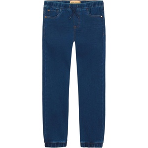Nautica Boys’ Pull-on Stretch Denim Jogger-Style Jeans, 5-Pocket Style & Drawstring Closure(Medium Blue)