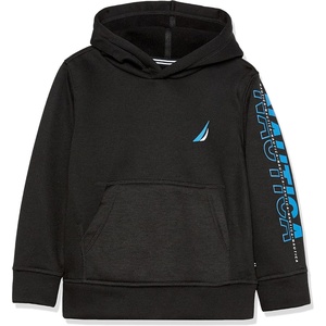 Nautica Boys’ Pullover Fleece Hoodie Sweatshirt(Black)