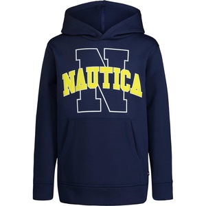 Nautica Boys’ Pullover Fleece Hoodie Sweatshirt(Blue)