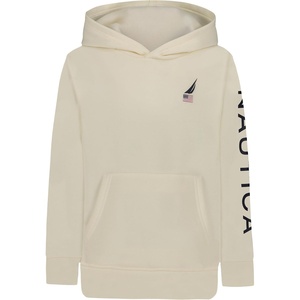 Nautica Boys’ Pullover Fleece Hoodie Sweatshirt(Usa Flag Turtle Dove)