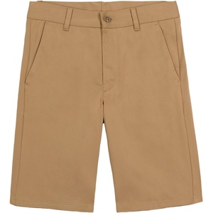 Nautica Boys’ School Uniform Flat Front Twill Short(Burnished Khaki Stretch)