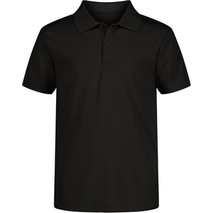 Nautica Boys’ School Uniform Short Sleeve Polo Shirt, Button Closure, Moisture Wicking Performance Material(Black)
