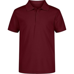 Nautica Boys’ School Uniform Short Sleeve Polo Shirt, Button Closure, Moisture Wicking Performance Material(Burgundy)