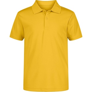 Nautica Boys’ School Uniform Short Sleeve Polo Shirt, Button Closure, Moisture Wicking Performance Material(Gold)