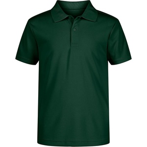 Nautica Boys’ School Uniform Short Sleeve Polo Shirt, Button Closure, Moisture Wicking Performance Material(Hunter)