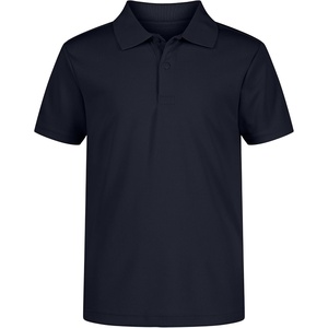 Nautica Boys’ School Uniform Short Sleeve Polo Shirt, Button Closure, Moisture Wicking Performance Material(Navy)