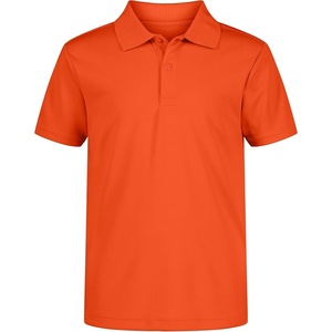 Nautica Boys’ School Uniform Short Sleeve Polo Shirt, Button Closure, Moisture Wicking Performance Material(Orange)