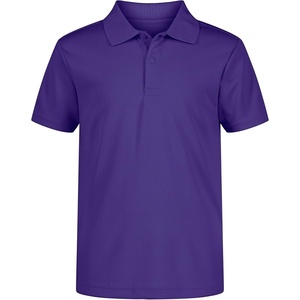 Nautica Boys’ School Uniform Short Sleeve Polo Shirt, Button Closure, Moisture Wicking Performance Material(Purple)
