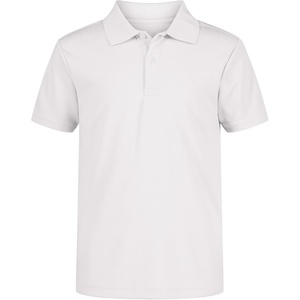 Nautica Boys’ School Uniform Short Sleeve Polo Shirt, Button Closure, Moisture Wicking Performance Material(White)