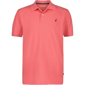 Nautica Boys’ Short Sleeve Anchor Polo, Button Closure, Soft & Comfortable, Pique Fabric(Teaberry)