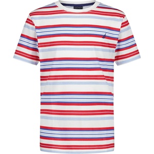 Nautica Boys’ Short Sleeve Fashion Crew Neck T-Shirt, Soft, Comfortable, Relaxed Fit(Americana Bright Stripe)