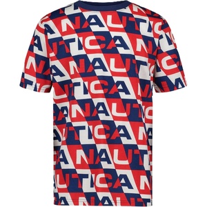 Nautica Boys’ Short Sleeve Fashion Crew Neck T-Shirt, Soft, Comfortable, Relaxed Fit(Block Aop Ski Patrol)