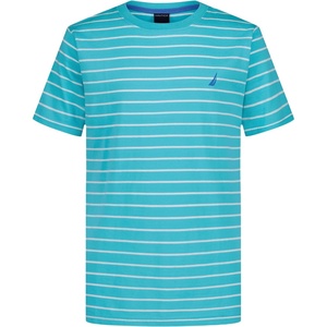 Nautica Boys’ Short Sleeve Fashion Crew Neck T-Shirt, Soft, Comfortable, Relaxed Fit(Curacao Classic Stripe)