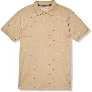 Nautica Boys Short Sleeve Fashion Polo, Button Closure, Soft & Comfortable(J-class Aop Sandy Bar Heather)