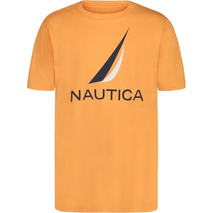 Nautica Boys’ Short Sleeve J-Class Logo Crew Neck T-Shirt, Soft, Comfortable, Relaxed Fit(J-class Muskmelon)