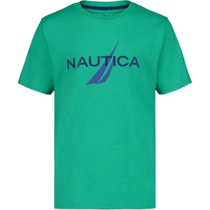 Nautica Boys’ Short Sleeve J-Class Logo Crew Neck T-Shirt, Soft, Comfortable, Relaxed Fit(Layered J-class Gum Drop)