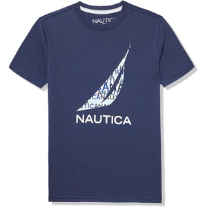 Nautica Boys’ Short Sleeve J-Class Logo Crew Neck T-Shirt, Soft, Comfortable, Relaxed Fit(Play J-class Medieval Blue)