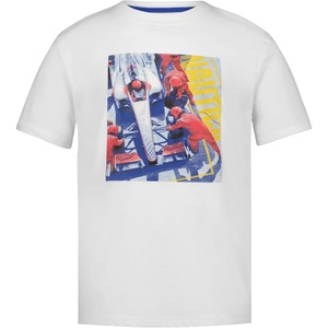 Nautica Boys’ Short Sleeve J-Class Logo Crew Neck T-Shirt, Soft, Comfortable, Relaxed Fit(Racing Pit White)