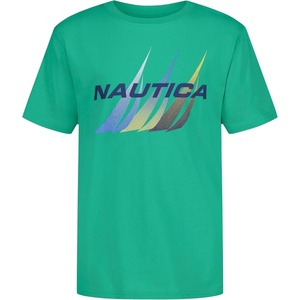 Nautica Boys’ Short Sleeve J-Class Logo Crew Neck T-Shirt, Soft, Comfortable, Relaxed Fit(Triple J-class Gum Drop)