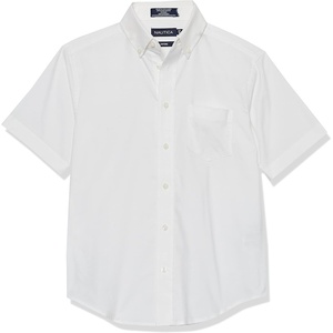 Nautica Boys’ Short Sleeve Oxford Shirt(White)