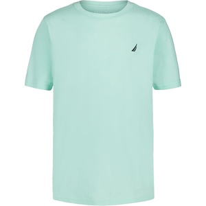 Nautica Boys’ Short Sleeve Solid Crew Neck T-Shirt, Soft, Comfortable, Relaxed Fit(Beach Glass)