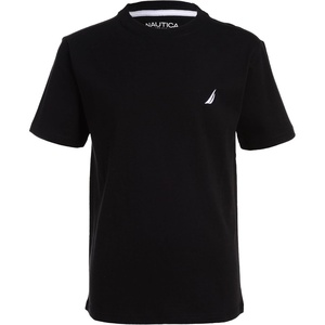 Nautica Boys’ Short Sleeve Solid Crew Neck T-Shirt, Soft, Comfortable, Relaxed Fit(Black)