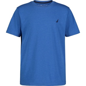 Nautica Boys’ Short Sleeve Solid Crew Neck T-Shirt, Soft, Comfortable, Relaxed Fit(Blue Heather)