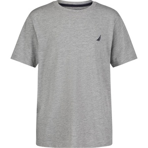 Nautica Boys’ Short Sleeve Solid Crew Neck T-Shirt, Soft, Comfortable, Relaxed Fit(Grey Heather)