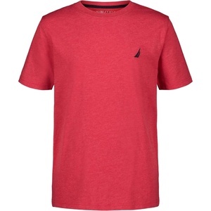 Nautica Boys’ Short Sleeve Solid Crew Neck T-Shirt, Soft, Comfortable, Relaxed Fit(Legacy Carmine Heather)