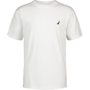 Nautica Boys’ Short Sleeve Solid Crew Neck T-Shirt, Soft, Comfortable, Relaxed Fit(White)